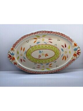 Temptations Tara Old World Springfetti Oval Serving Platter 18"x 11"x1"